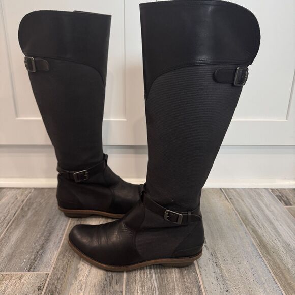 Merrell Adaline Tall Leather Riding Boots w/Zip&Buckle Black Womens Select Grip - Picture 2 of 8